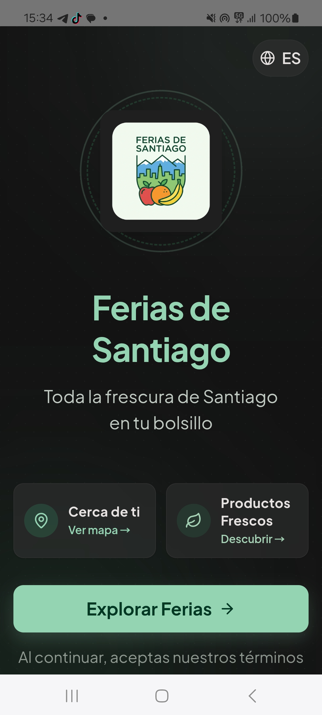 Mapa principal de Ferias de Santiago en Android